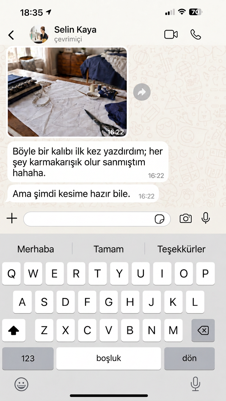 Bir müşteriden gerçek WhatsApp ekran görüntüsü