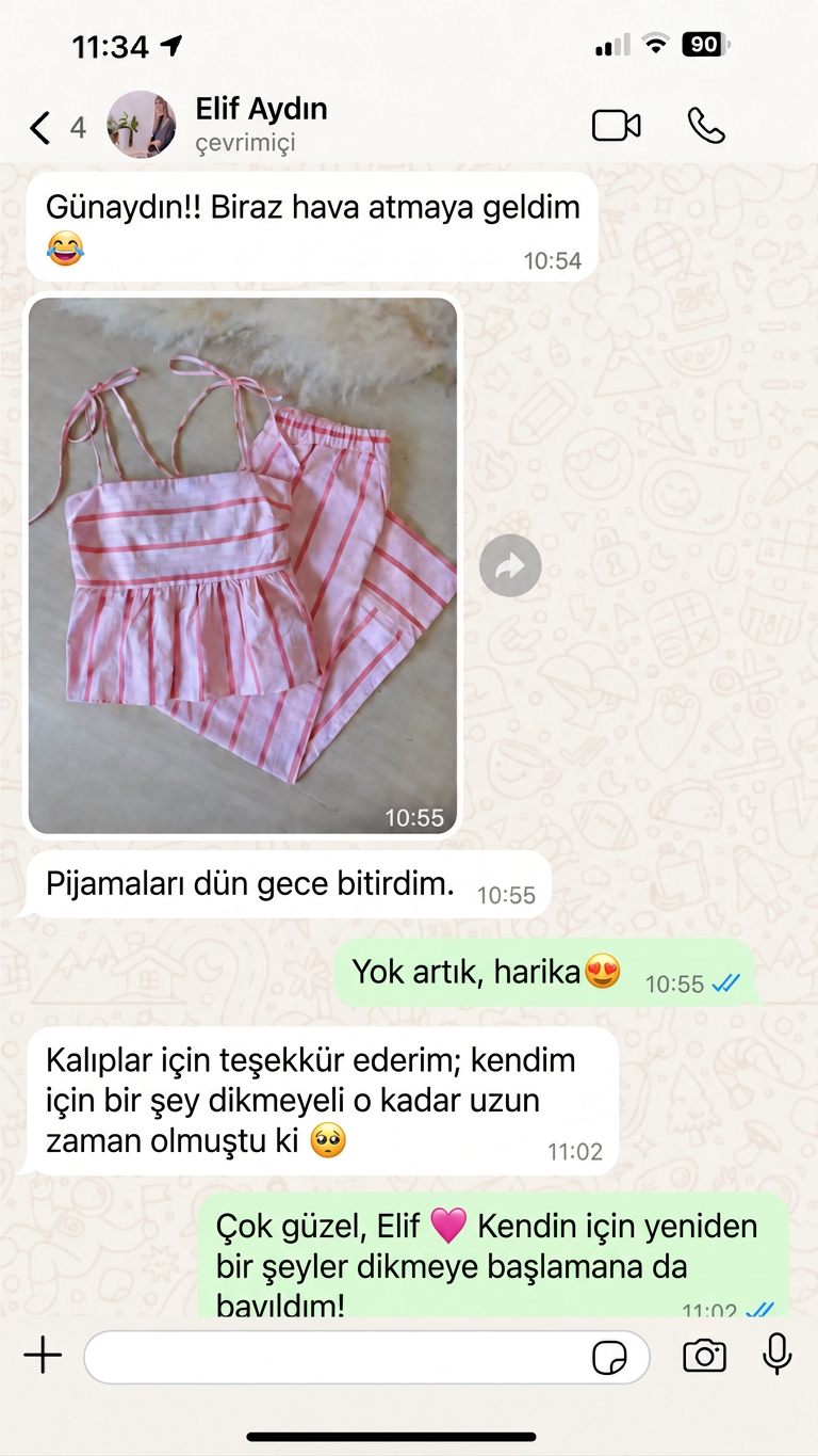 Bir müşteriden gerçek WhatsApp ekran görüntüsü