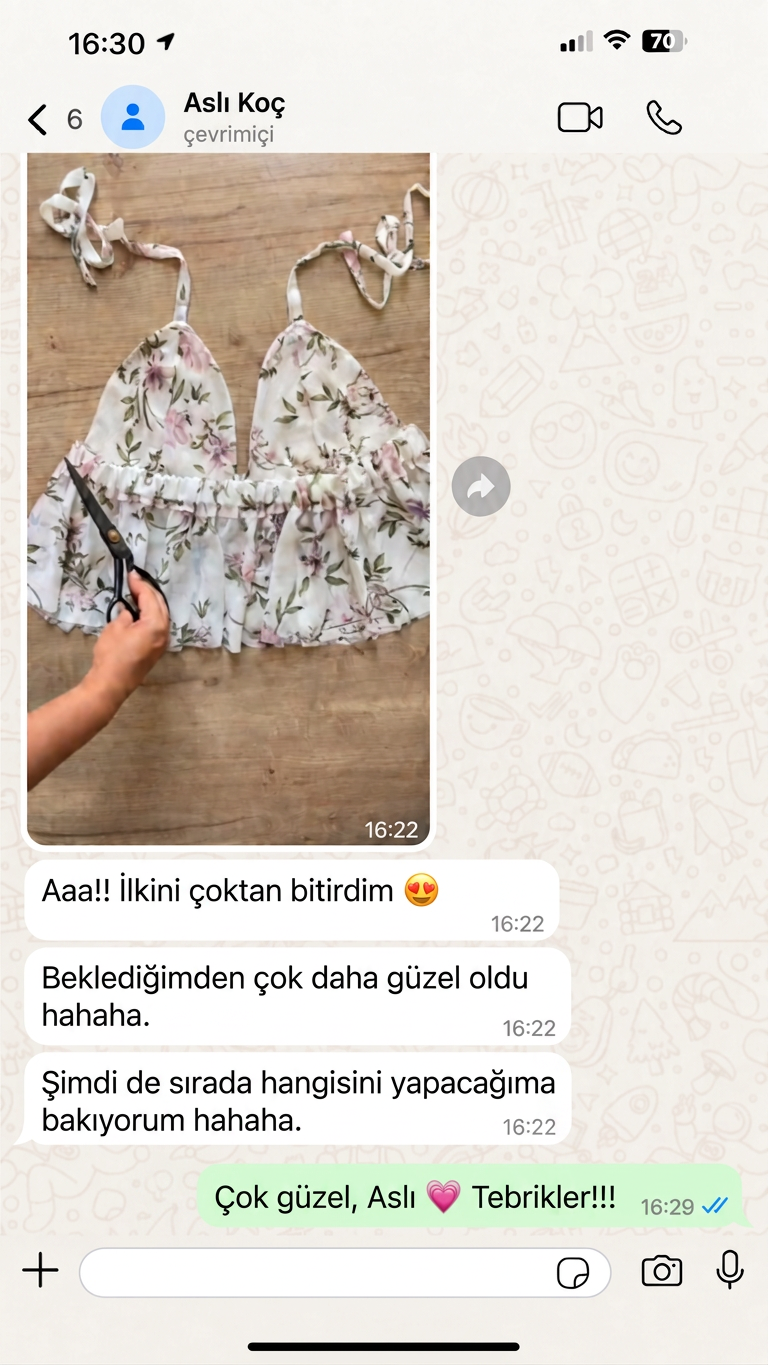 Bir müşteriden gerçek WhatsApp ekran görüntüsü