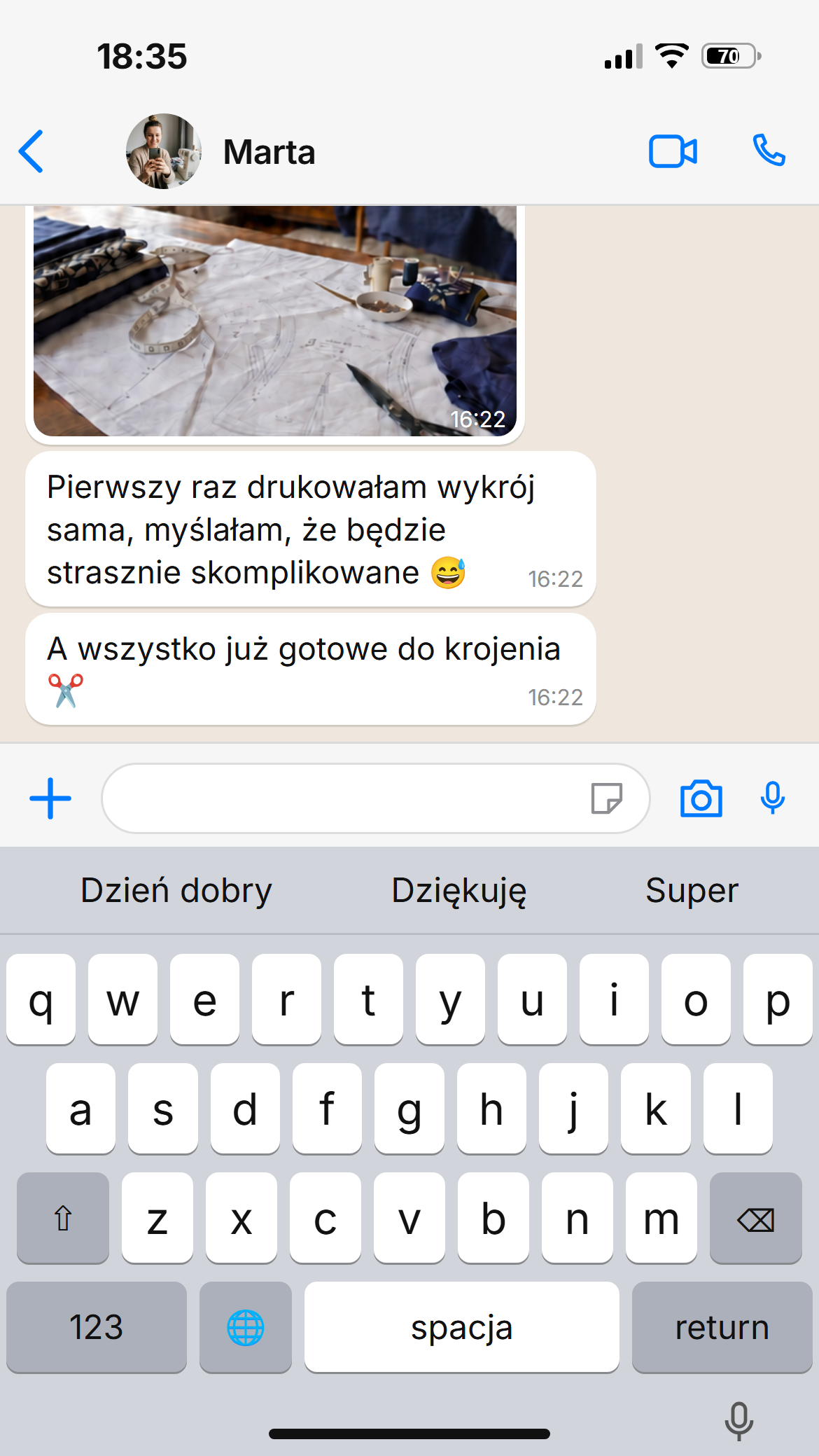 Prawdziwy zrzut rozmowy z klientką