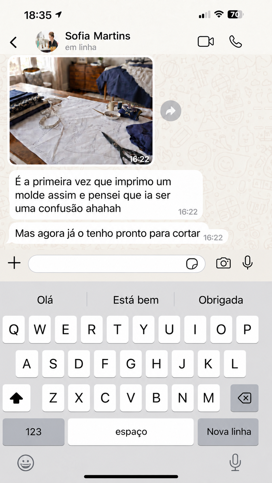 Captura real de WhatsApp de uma cliente
