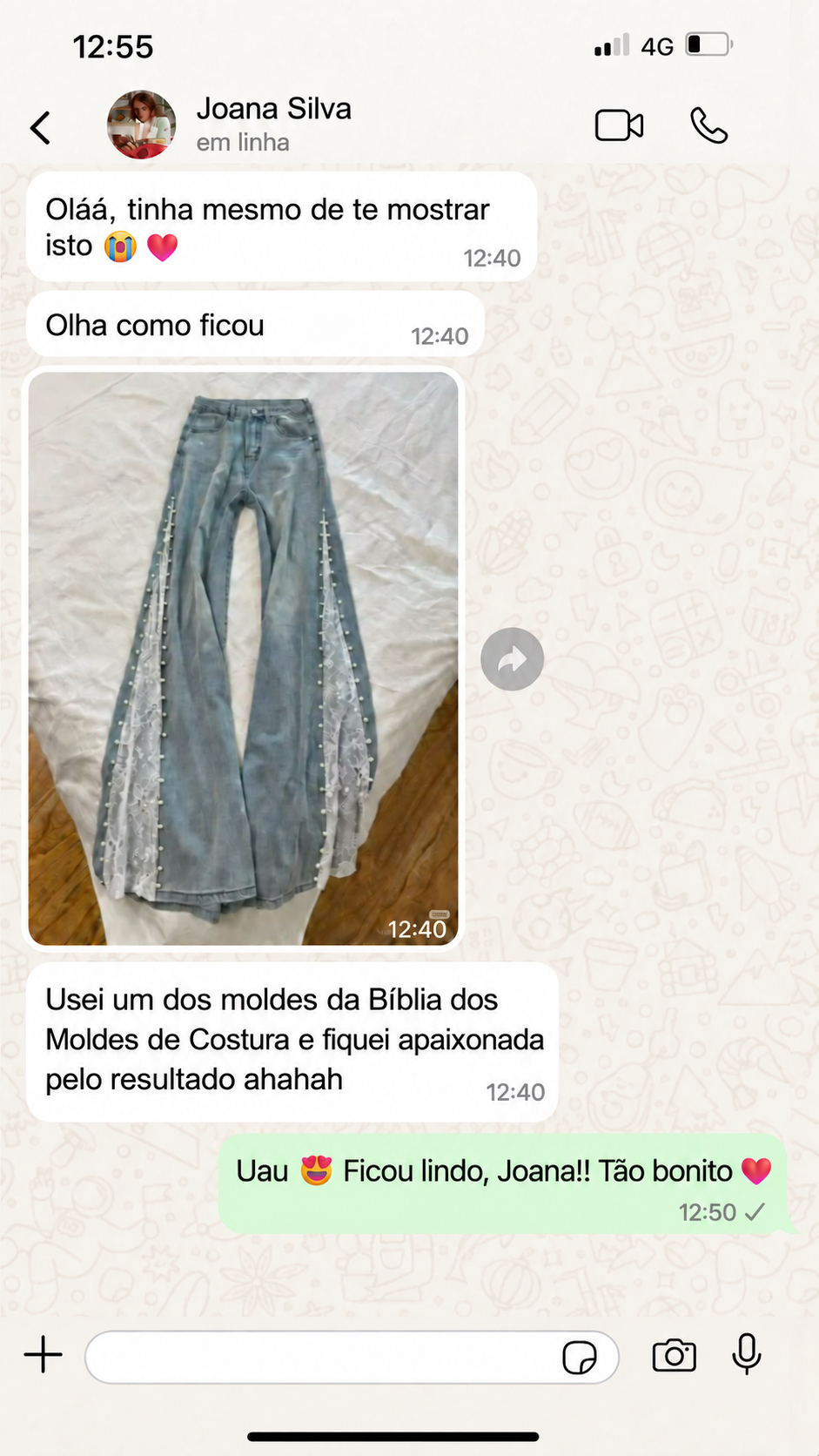 Captura real de WhatsApp de uma cliente