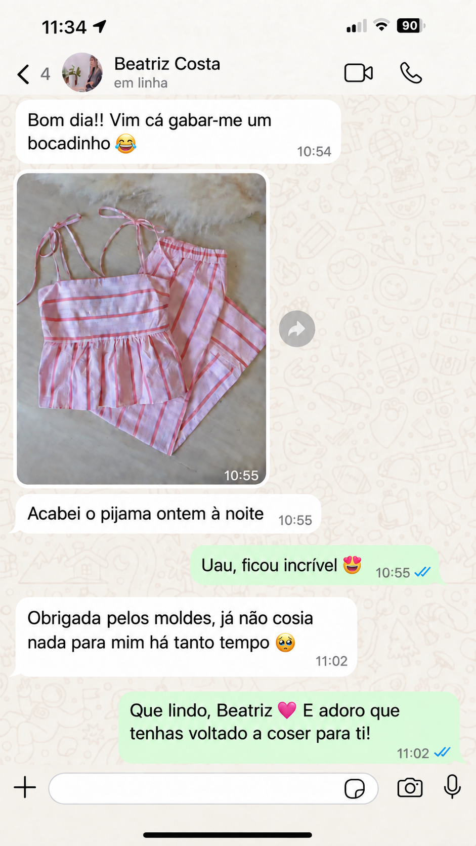 Captura real de WhatsApp de uma cliente