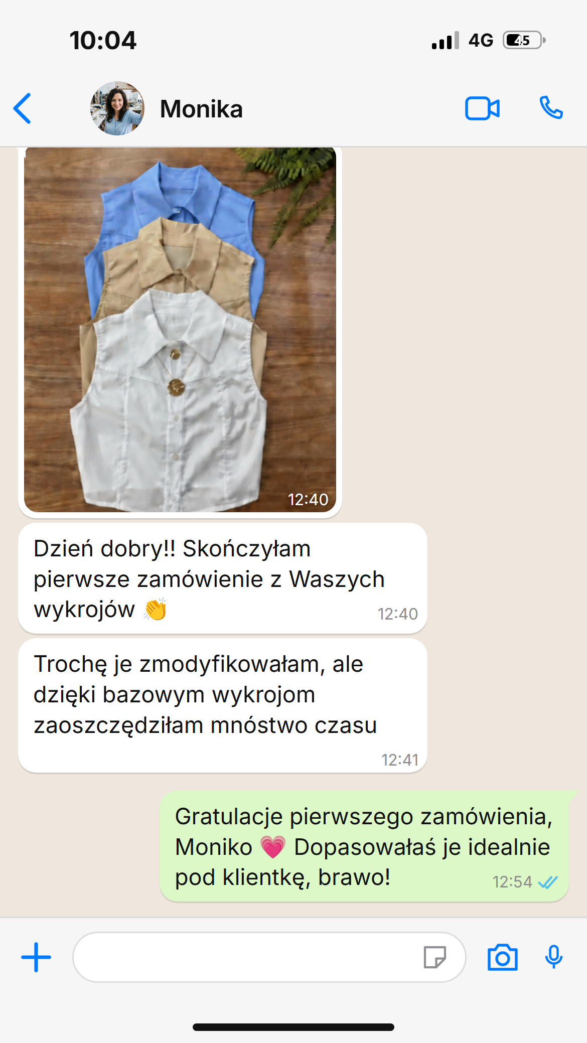 Prawdziwy zrzut rozmowy z klientką