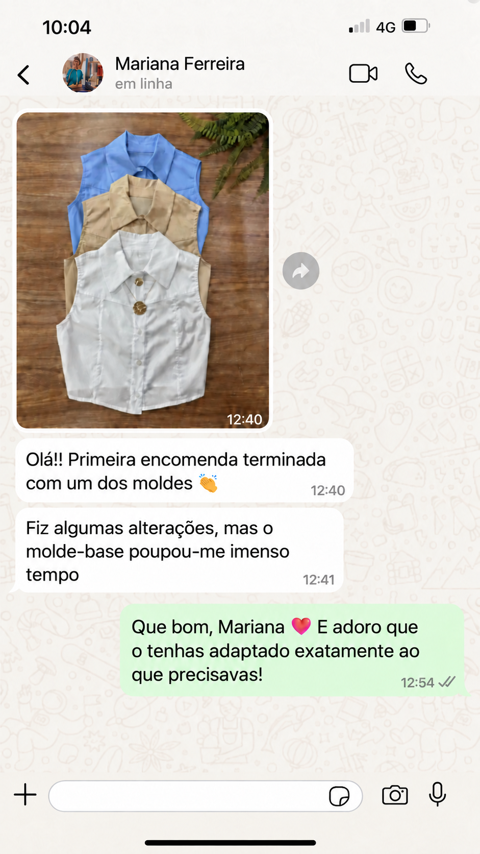 Captura real de WhatsApp de uma cliente
