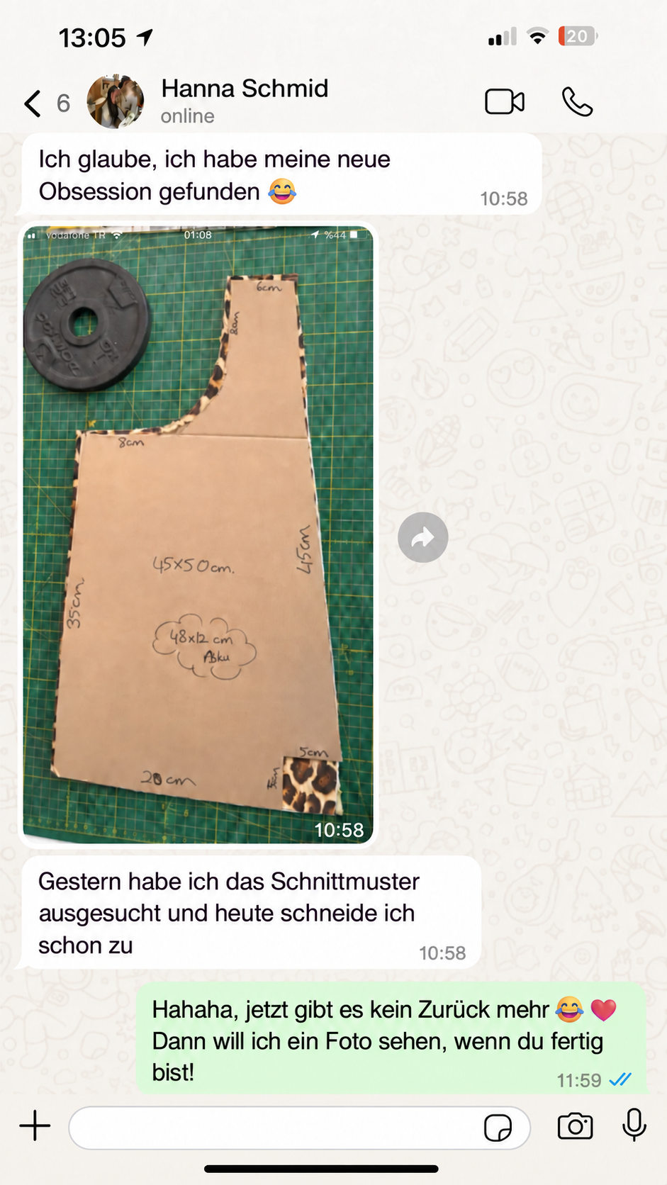 Echter WhatsApp-Screenshot einer Kundin