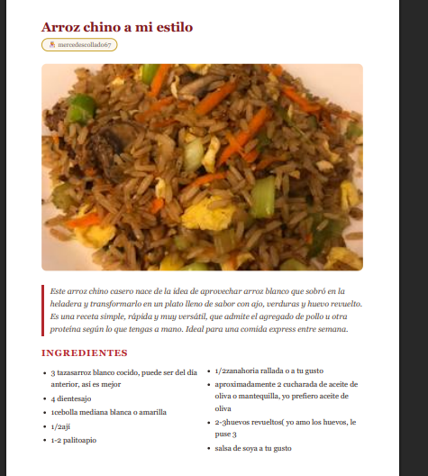 Vista previa de una receta