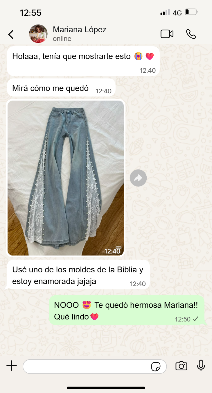 Captura real de WhatsApp de una clienta