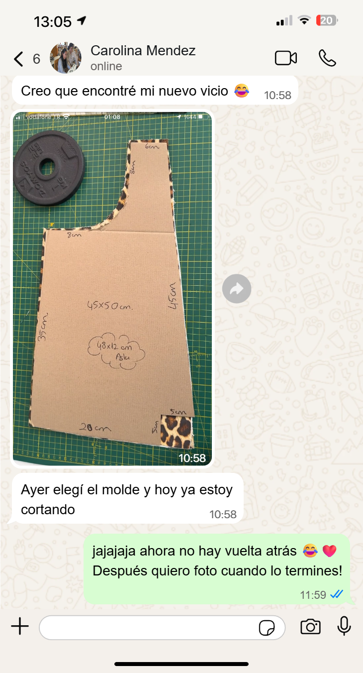Captura real de WhatsApp de una clienta